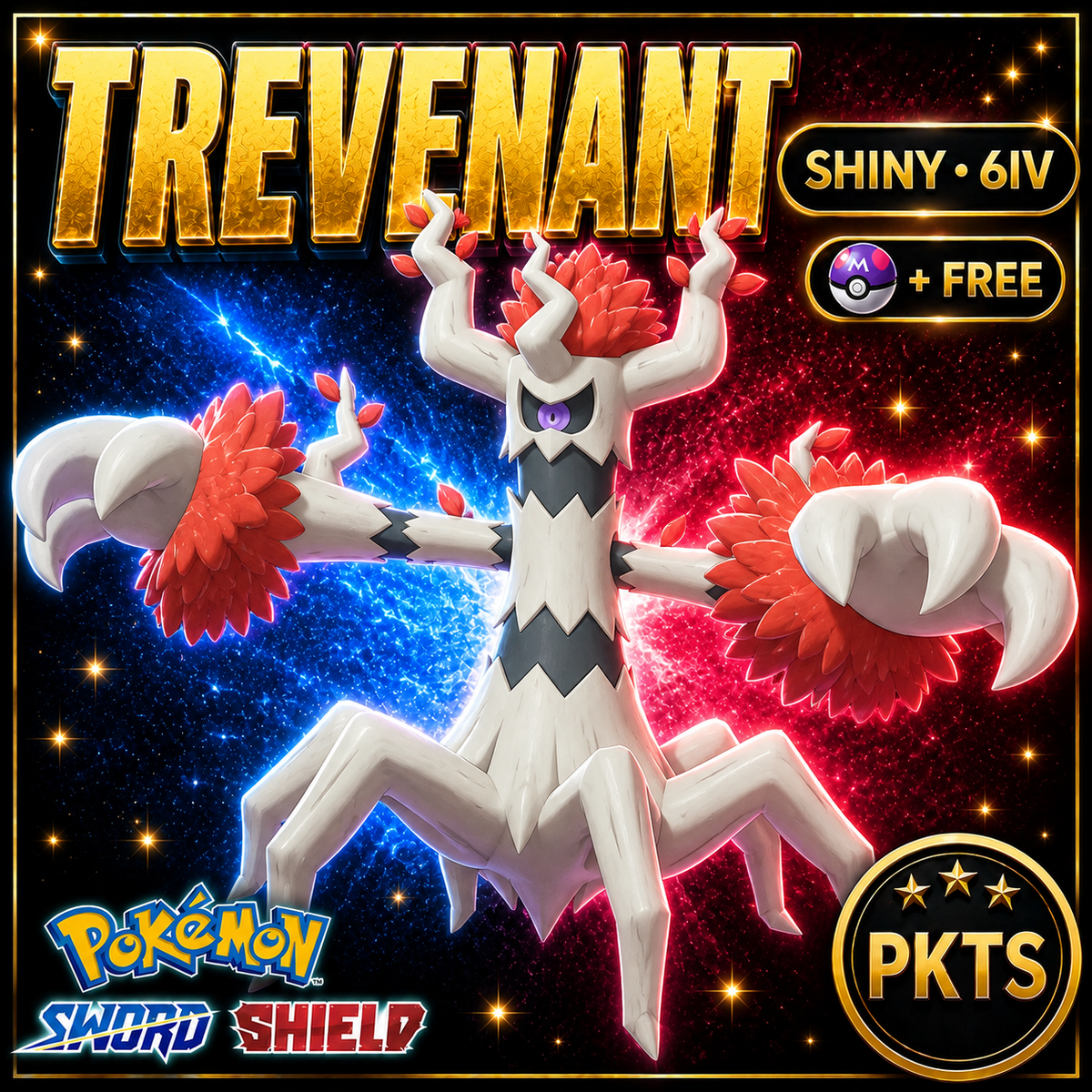 Shiny Trevenant Pokémon Sword Shield 6IV PKTS Image 1