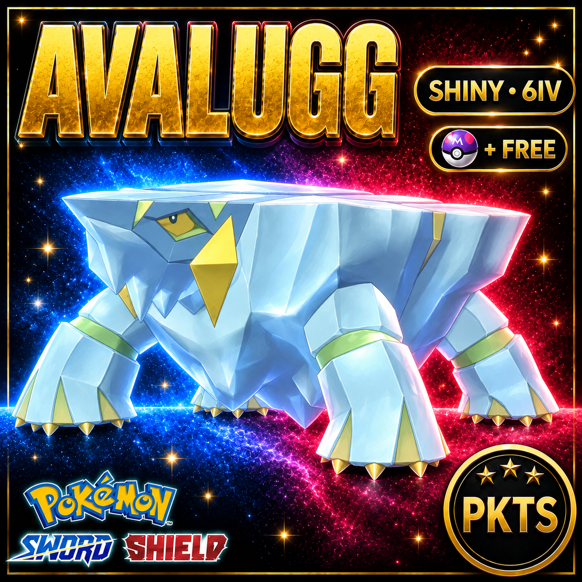 Shiny Avalugg Pokémon Sword Shield 6IV PKTS Image 1