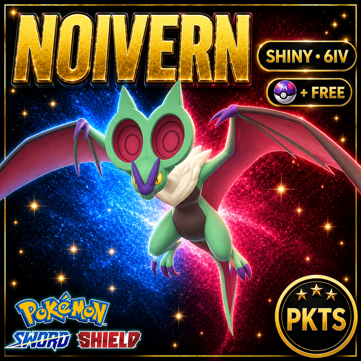 Shiny Noivern Pokémon Sword Shield 6IV PKTS Image 1