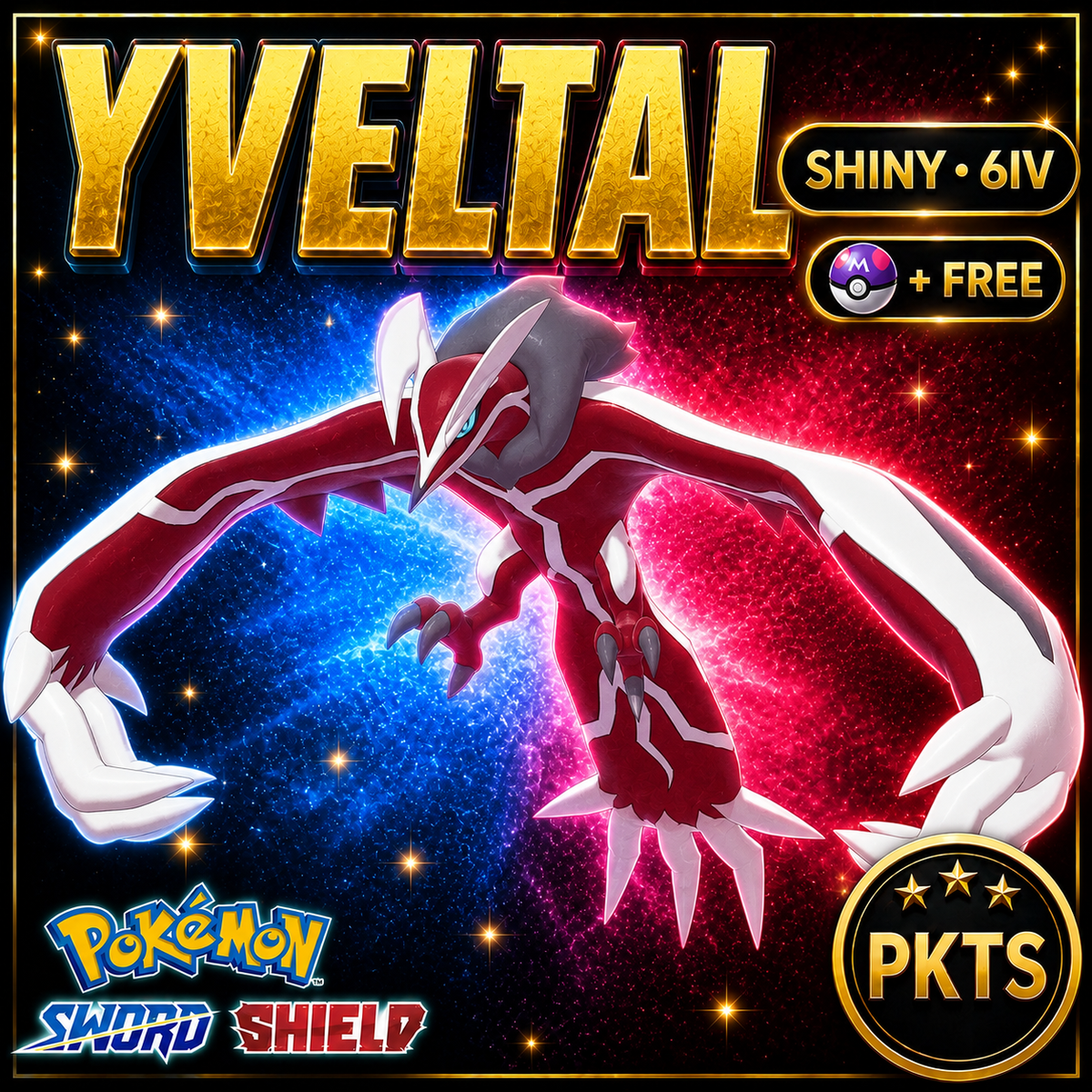 Shiny Yveltal Pokémon Sword Shield 6IV PKTS Image 1