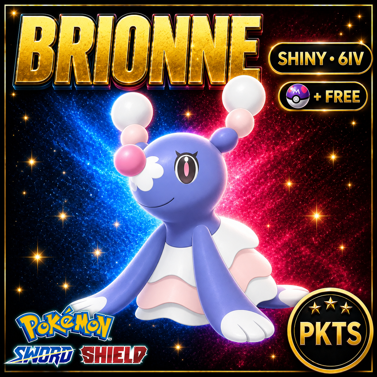 Shiny Brionne Pokémon Sword Shield 6IV PKTS Image 1