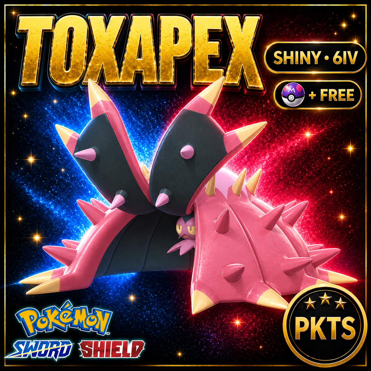 Shiny Toxapex Pokémon Sword Shield 6IV PKTS Image 1