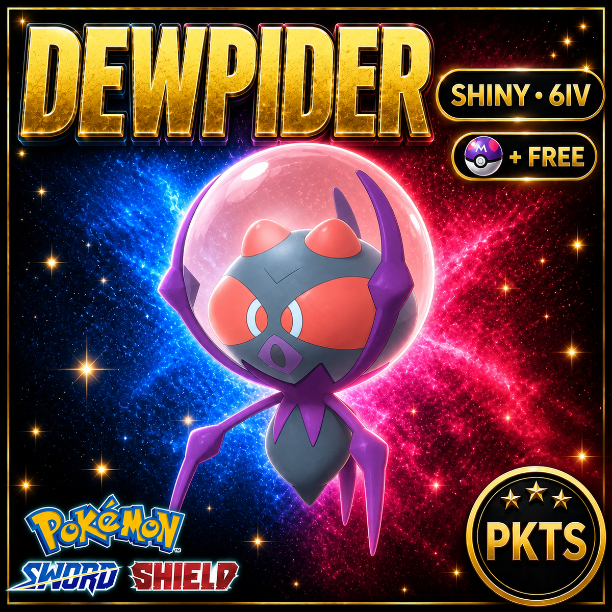 Shiny Dewpider Pokémon Sword Shield 6IV PKTS Image 1
