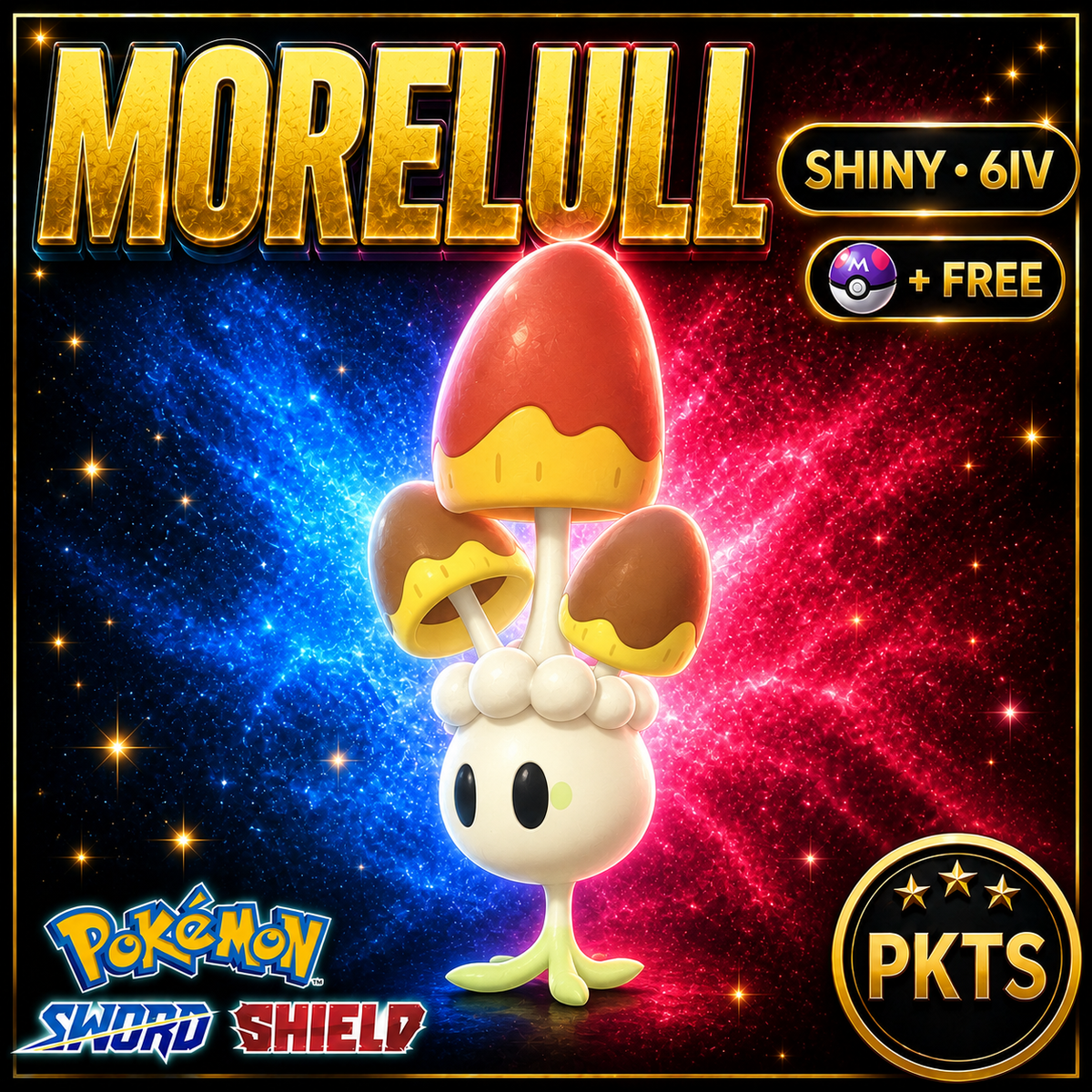 Shiny Morelull Pokémon Sword Shield 6IV PKTS Image 1