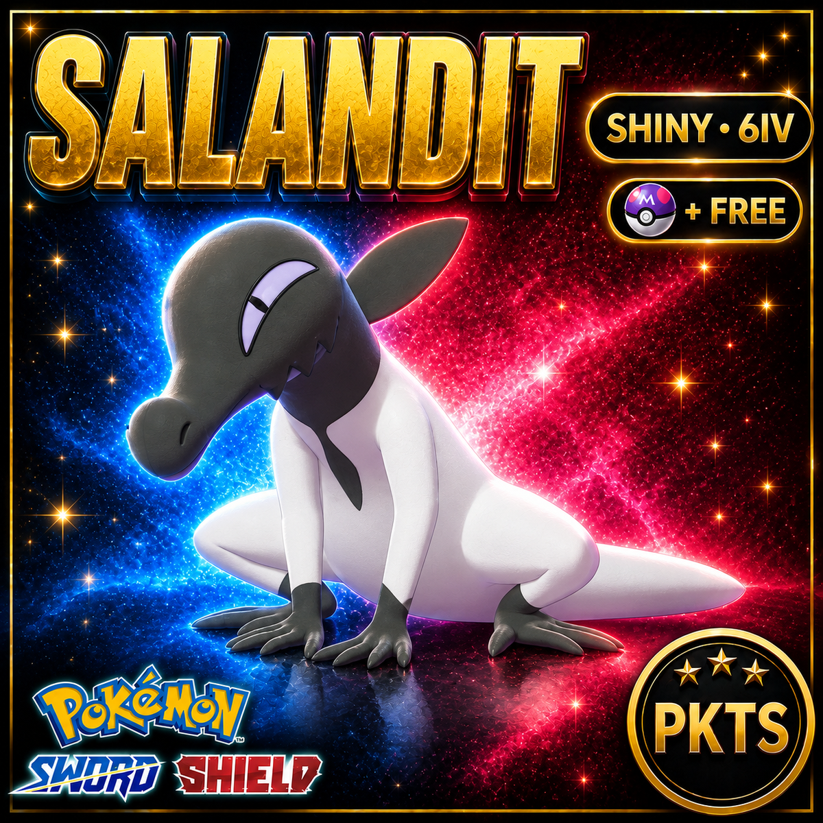 Shiny Salandit Pokémon Sword Shield 6IV PKTS Image 1