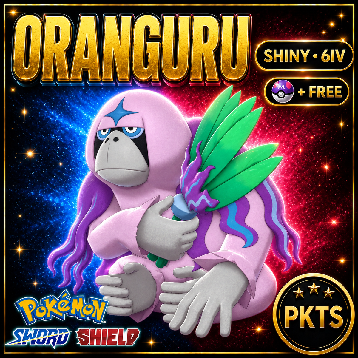 Shiny Oranguru Pokémon Sword Shield 6IV PKTS Image 1