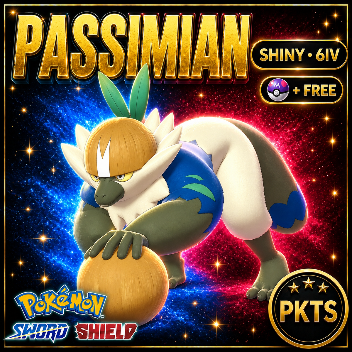 Shiny Passimian Pokémon Sword Shield 6IV PKTS Image 1