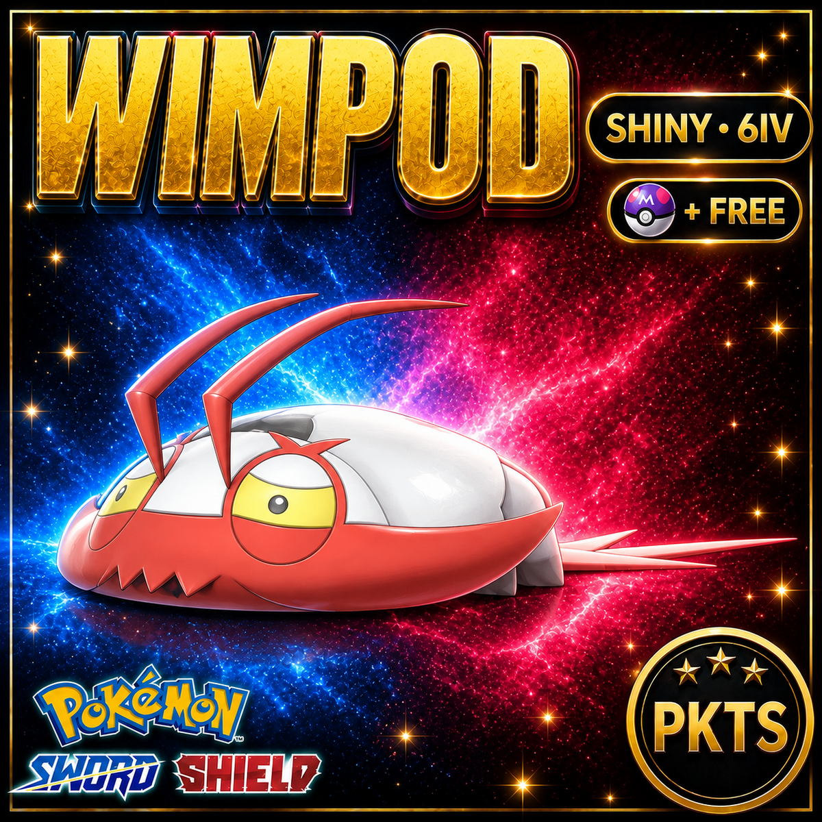 Shiny Wimpod Pokémon Sword Shield 6IV PKTS Image 1