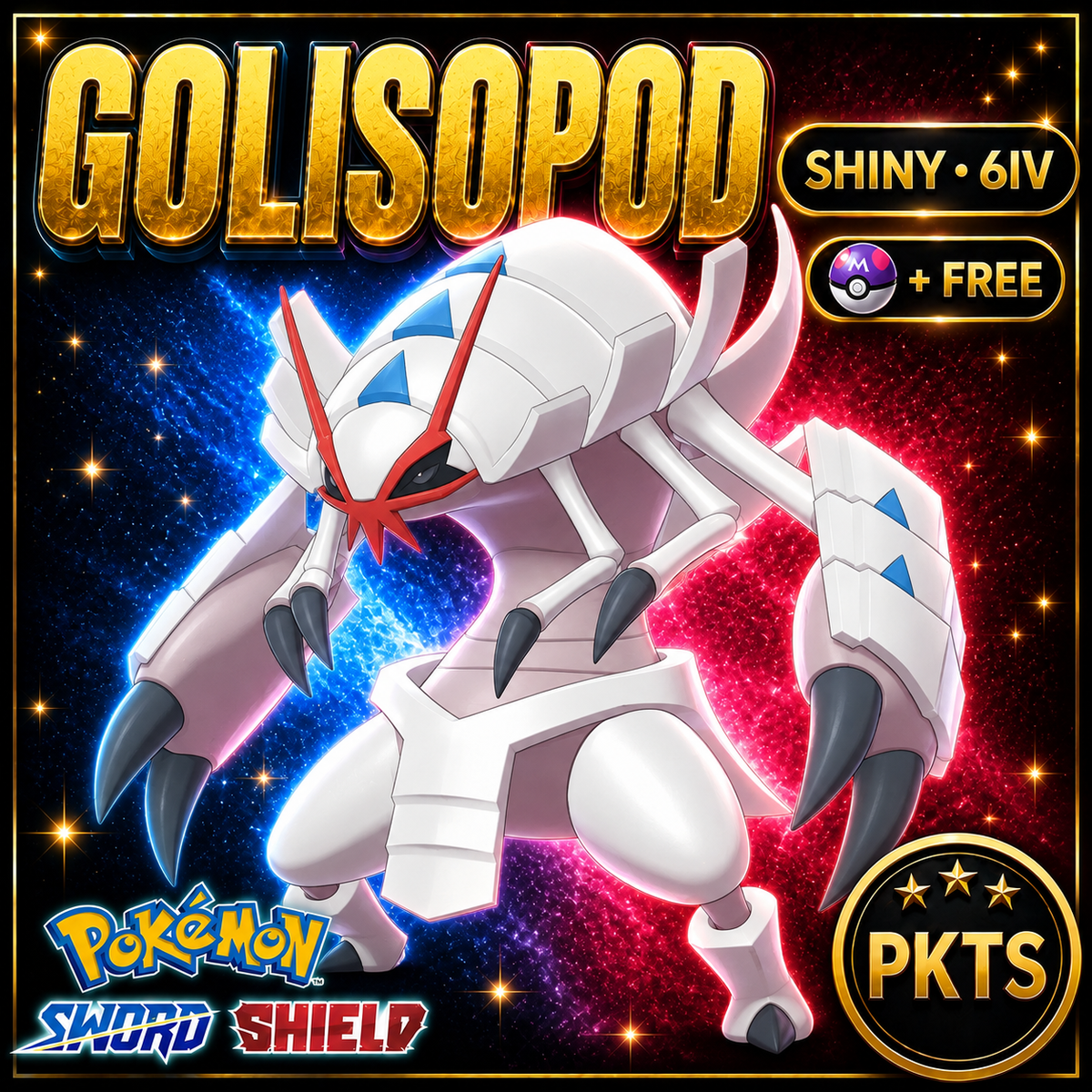 Shiny Golisopod Pokémon Sword Shield 6IV PKTS Image 1