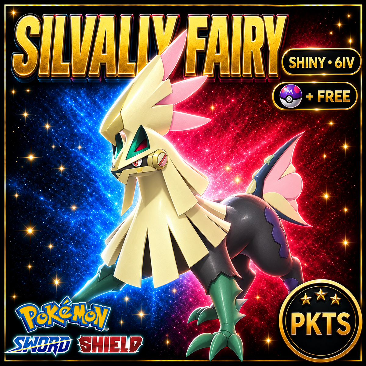Shiny Silvally Fairy Pokémon Sword Shield 6IV PKTS Image 1