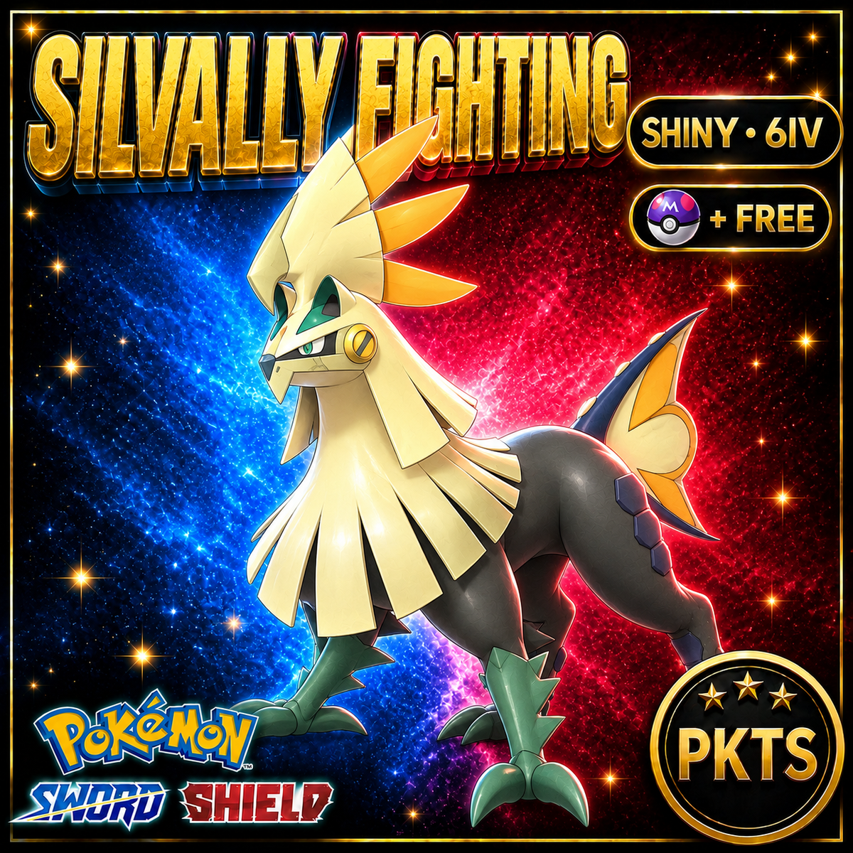 Shiny Silvally Fighting Pokémon Sword Shield 6IV PKTS Image 1