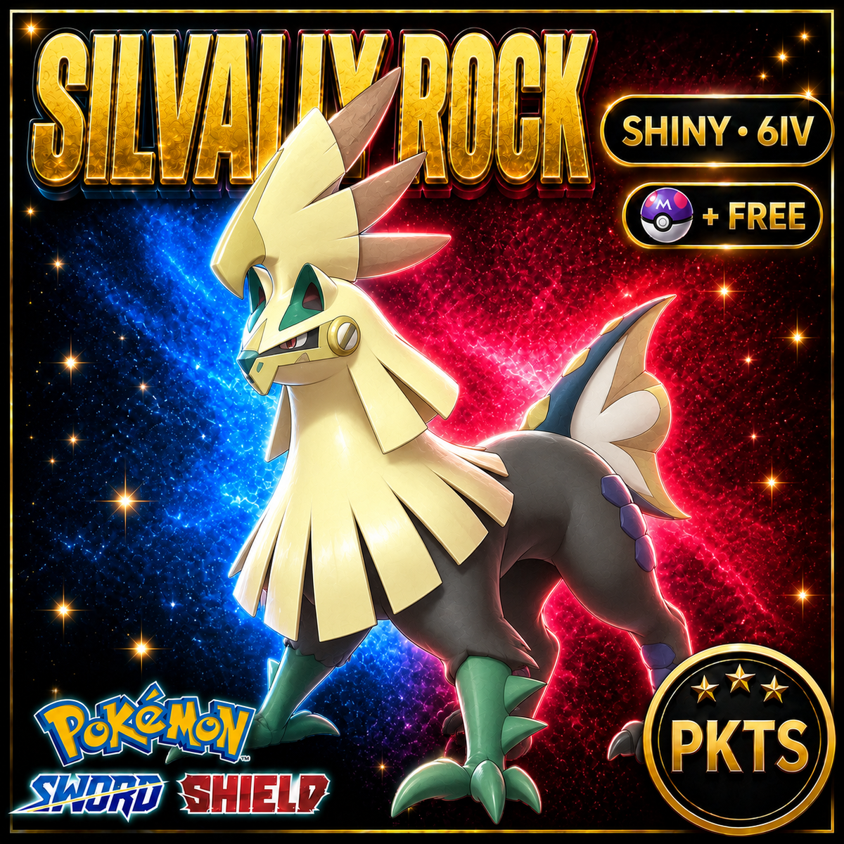 Shiny Silvally Rock Pokémon Sword Shield 6IV PKTS Image 1