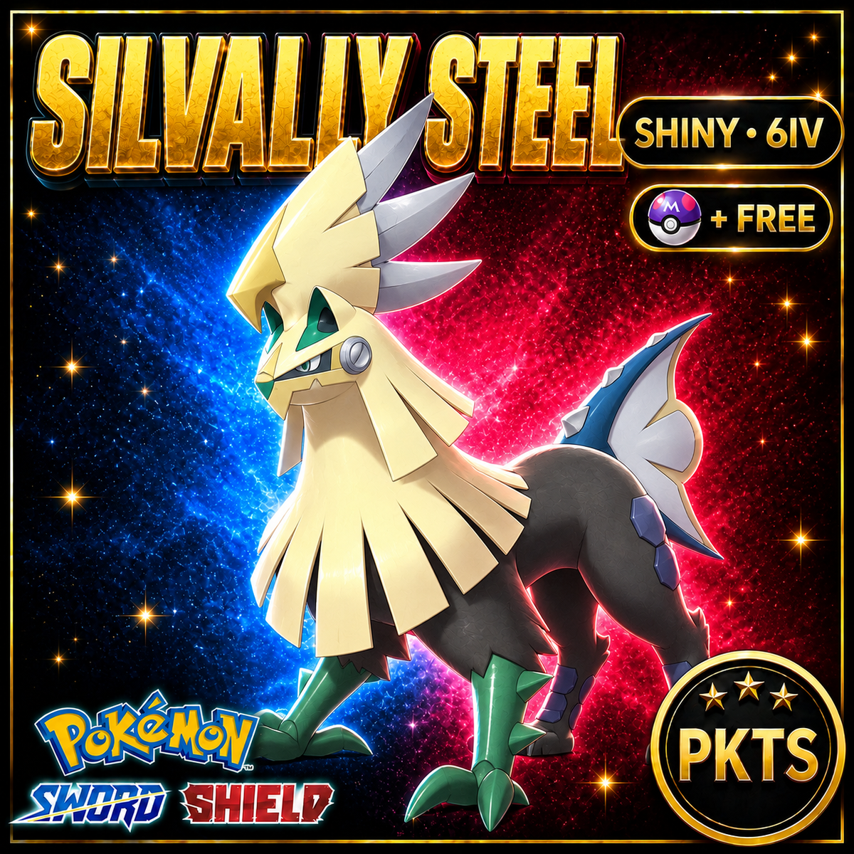 Shiny Silvally Steel Pokémon Sword Shield 6IV PKTS Image 1