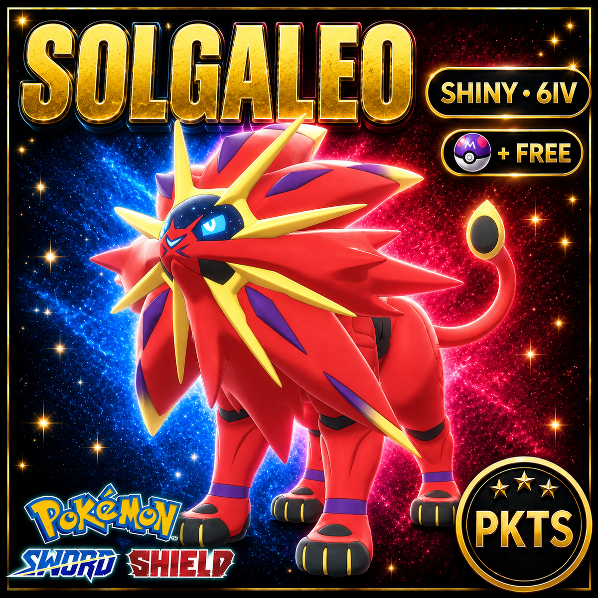 Shiny Solgaleo Pokémon Sword Shield 6IV PKTS Image 1
