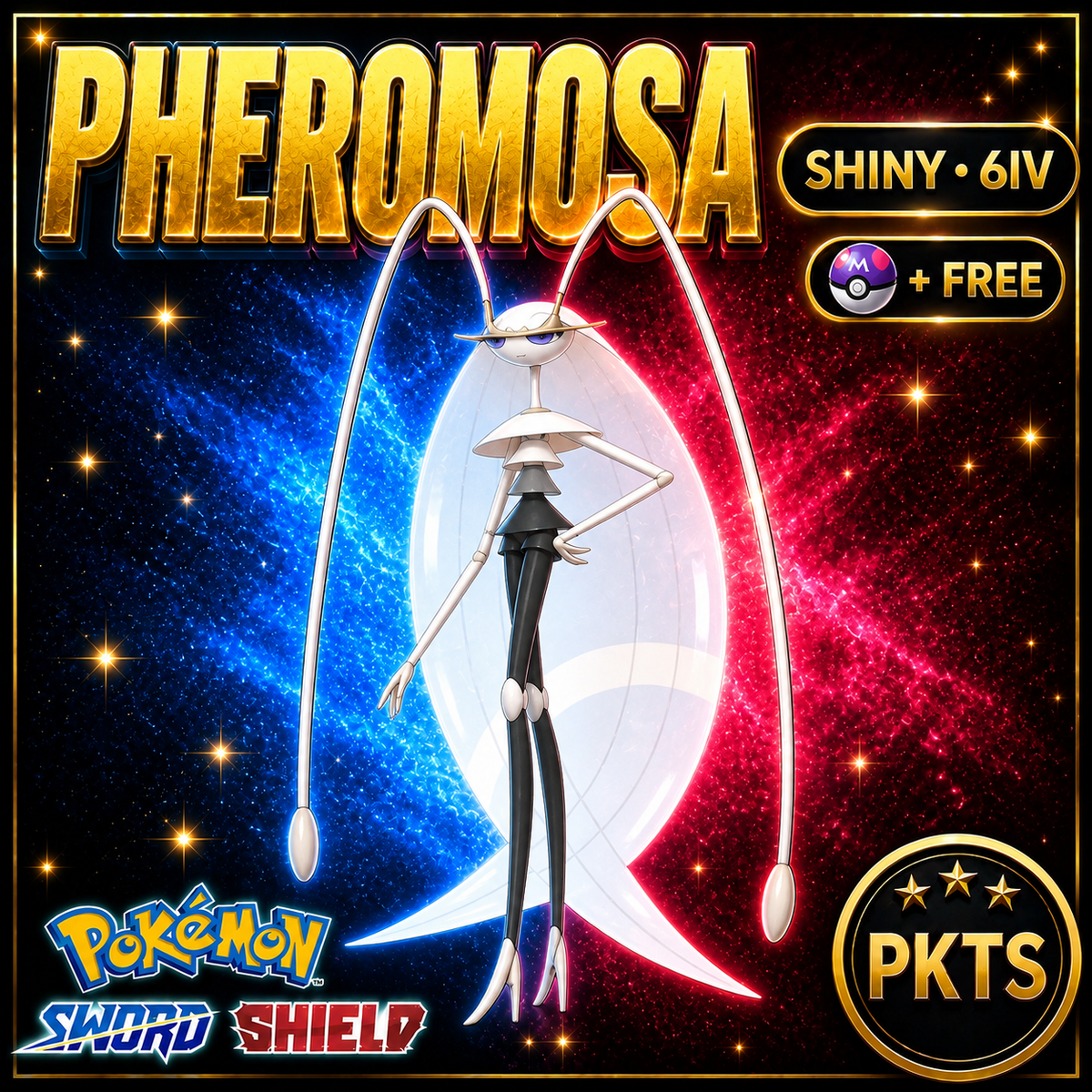 Shiny Pheromosa Pokémon Sword Shield 6IV PKTS Image 1