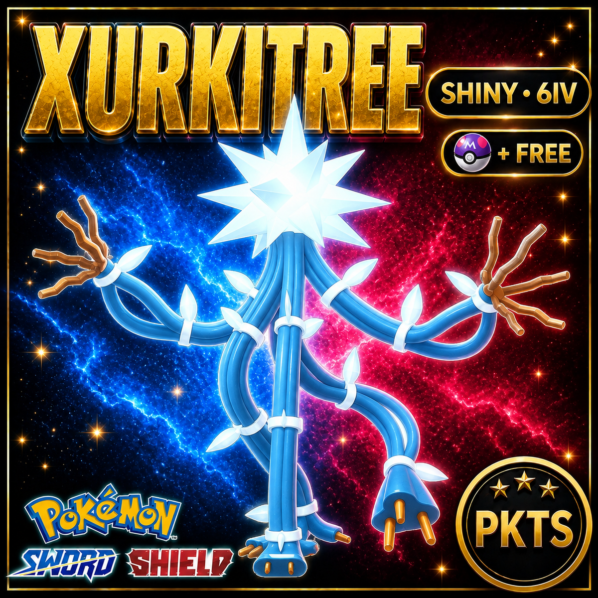 Shiny Xurkitree Pokémon Sword Shield 6IV PKTS Image 1