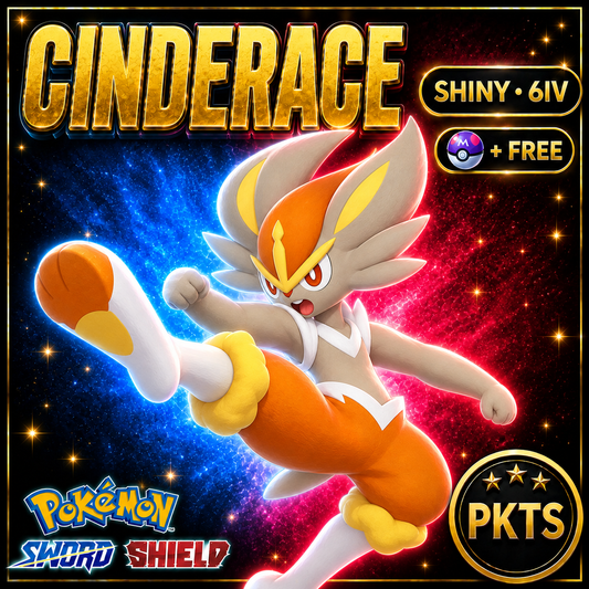 Shiny Cinderace Pokémon Sword Shield 6IV PKTS Image 1