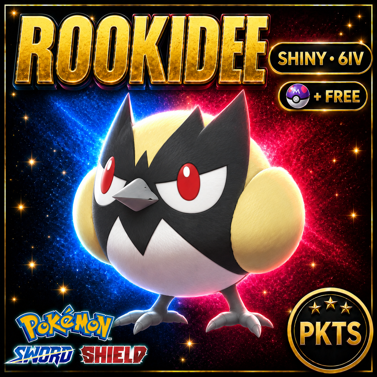 Shiny Rookidee Pokémon Sword Shield 6IV PKTS Image 1