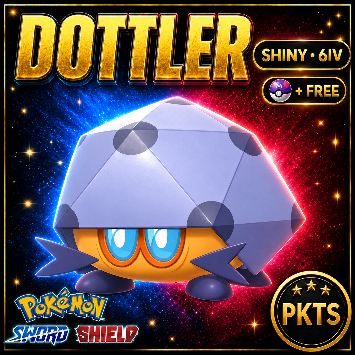 Shiny Dottler Pokémon Sword Shield 6IV PKTS Image 1