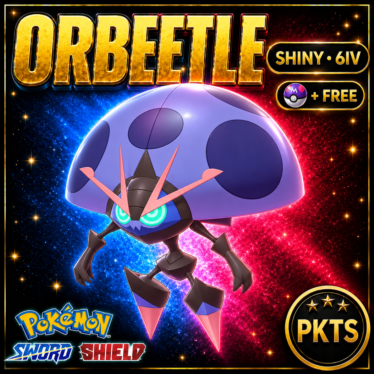 Shiny Orbeetle Pokémon Sword Shield 6IV PKTS Image 1