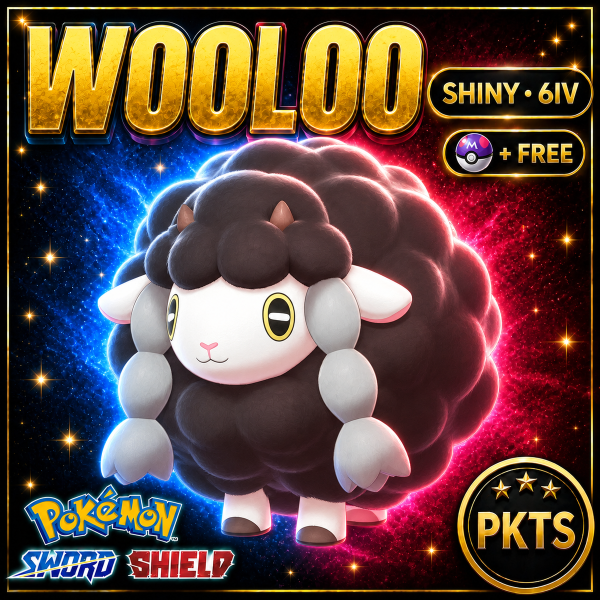 Shiny Wooloo Pokémon Sword Shield 6IV PKTS Image 1