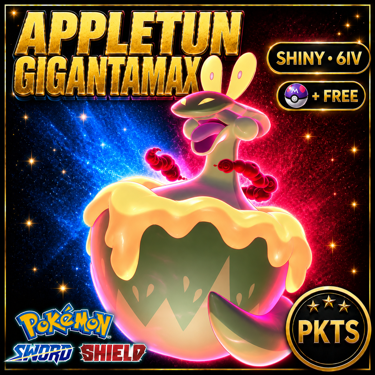 Shiny Appletun Gigantamax Pokémon Sword Shield 6IV PKTS Image 1