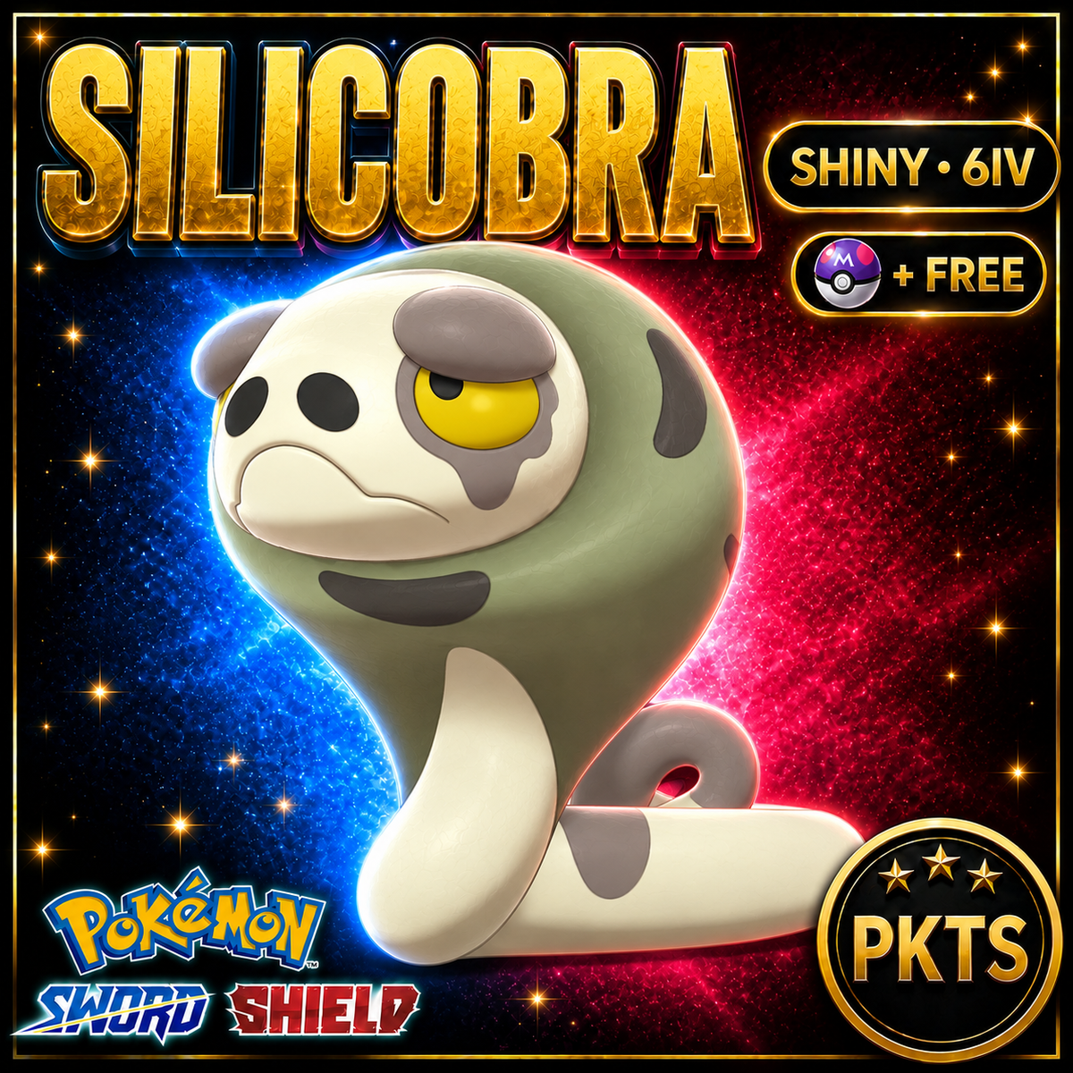 Shiny Silicobra Pokémon Sword Shield 6IV PKTS Image 1