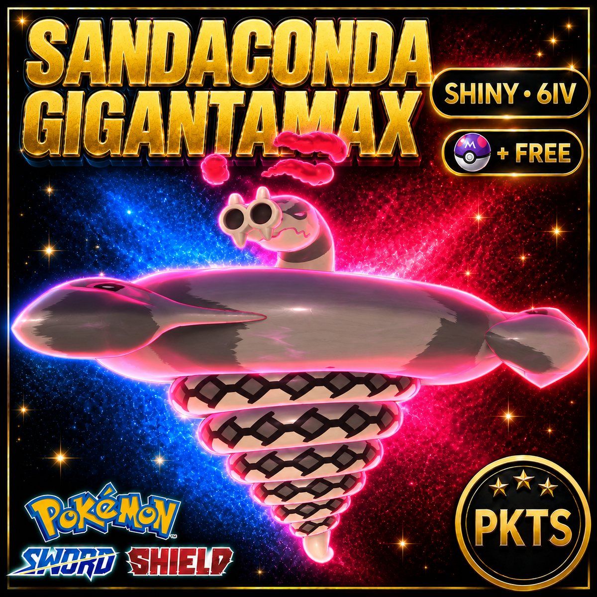 Shiny Sandaconda Gigantamax Pokémon Sword Shield 6IV PKTS Image 1