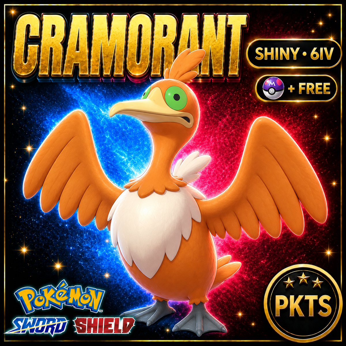 Shiny Cramorant Pokémon Sword Shield 6IV PKTS Image 1