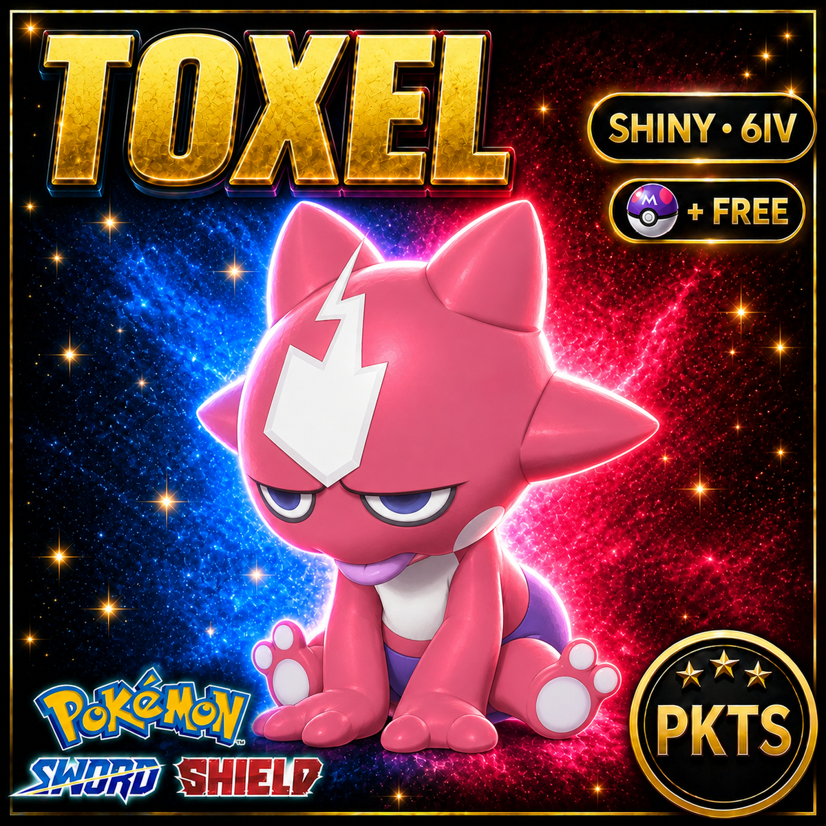 Shiny Toxel Pokémon Sword Shield 6IV PKTS Image 1