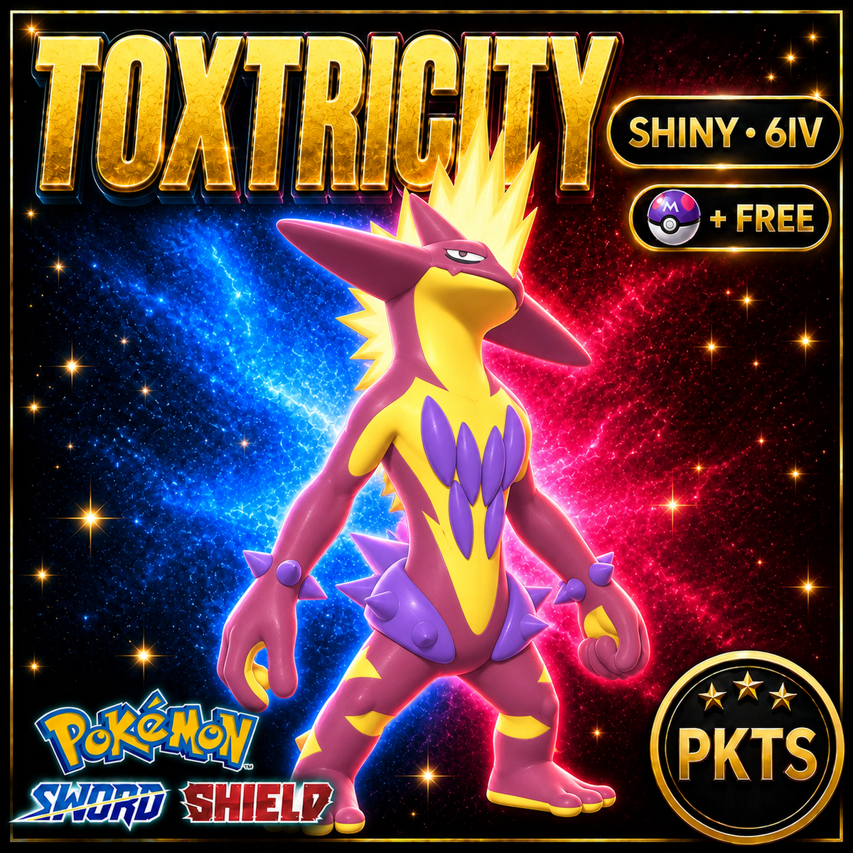 Shiny Toxtricity Pokémon Sword Shield 6IV PKTS Image 1