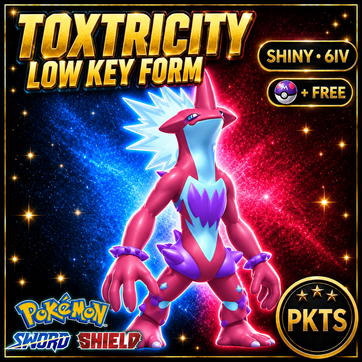 Shiny Toxtricity Low Key Form Pokémon Sword Shield 6IV PKTS Image 1