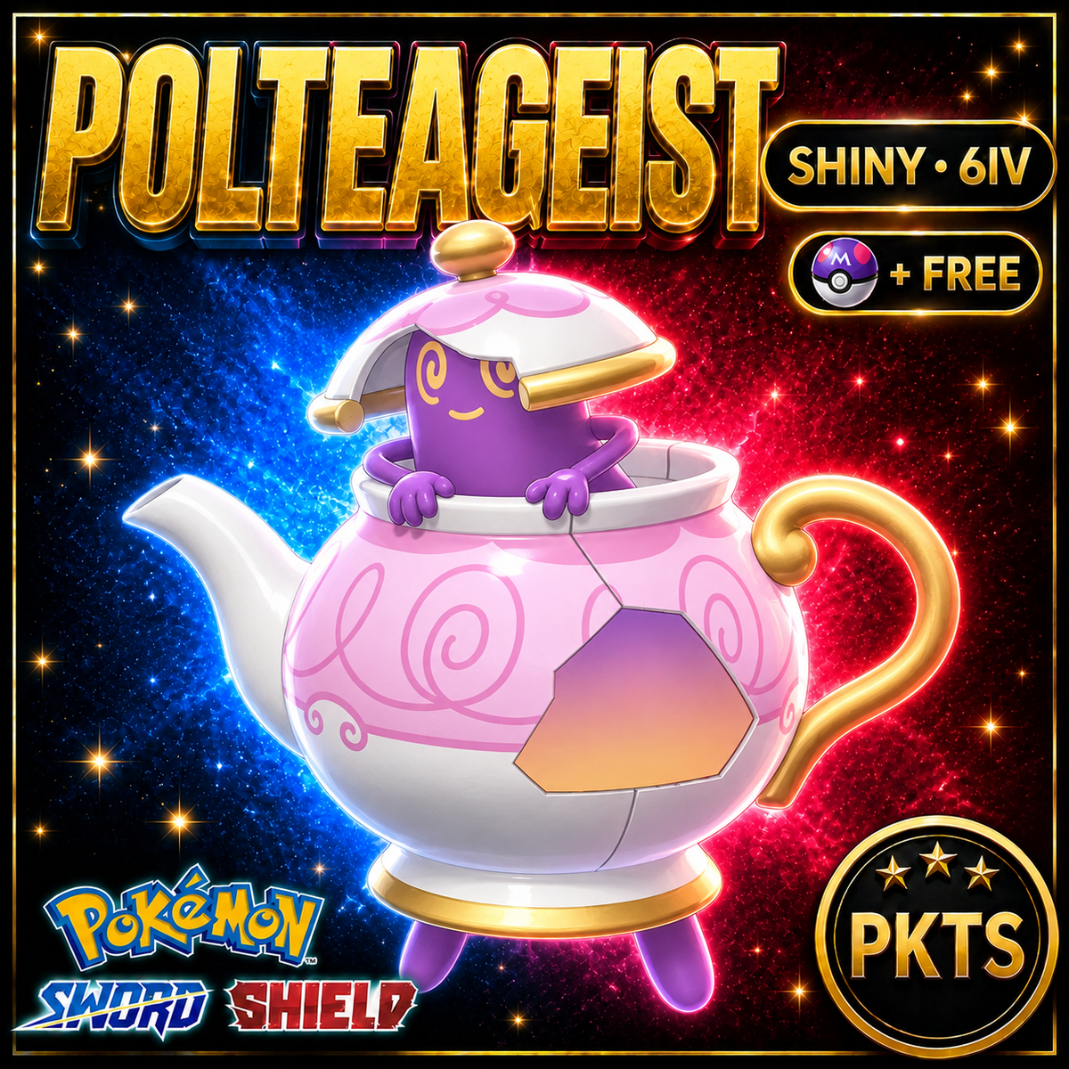 Shiny Polteageist Pokémon Sword Shield 6IV PKTS Image 1