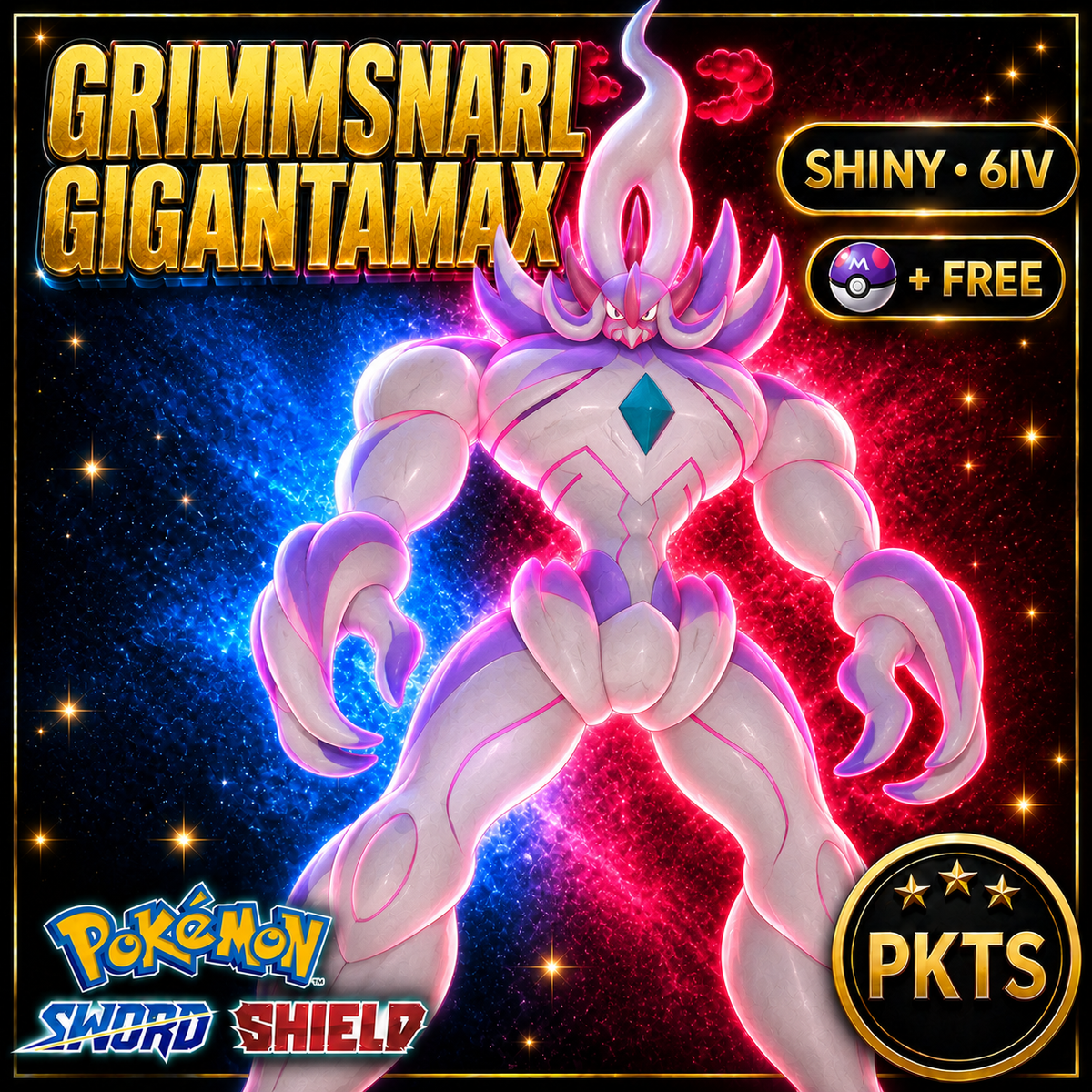 Shiny Grimmsnarl Gigantamax Pokémon Sword Shield 6IV PKTS Image 1