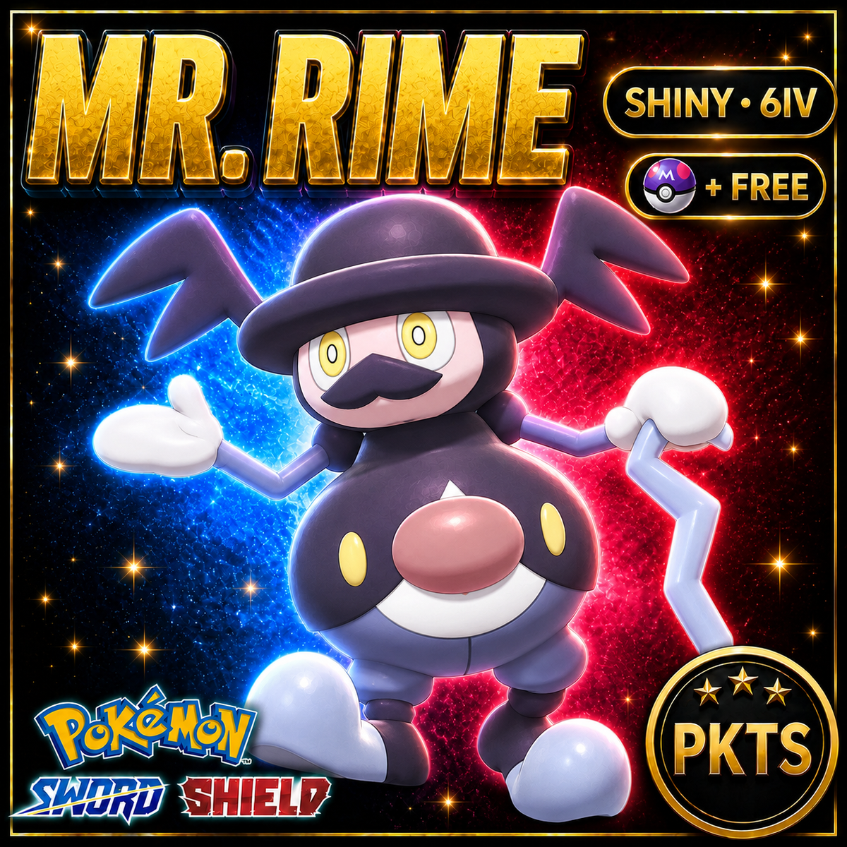 Shiny Mr. Rime Pokémon Sword Shield 6IV PKTS Image 1