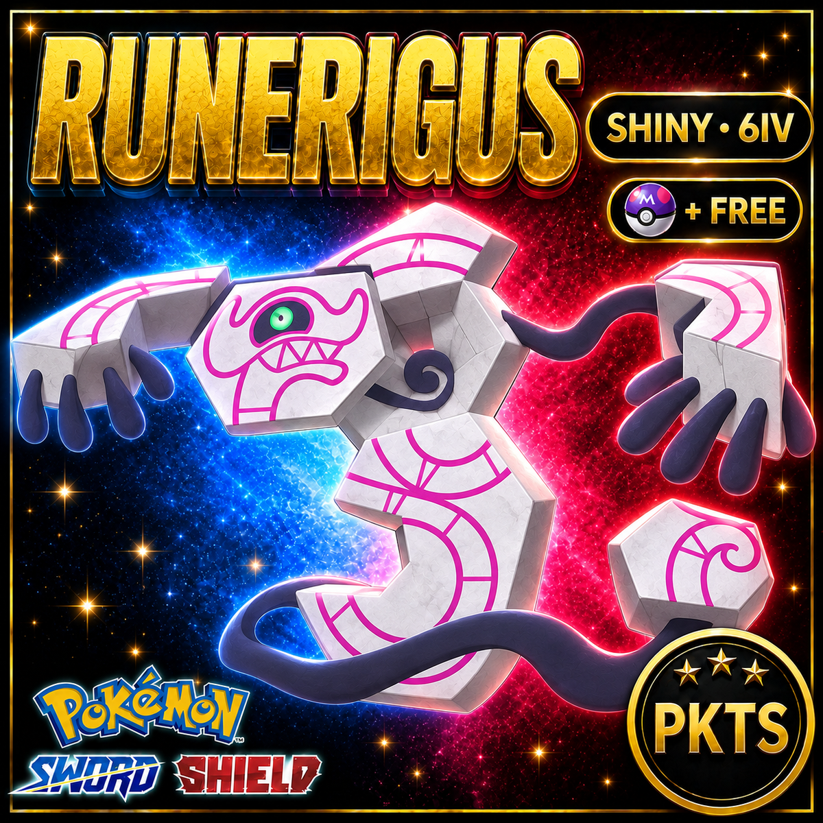 Shiny Runerigus Pokémon Sword Shield 6IV PKTS Image 1