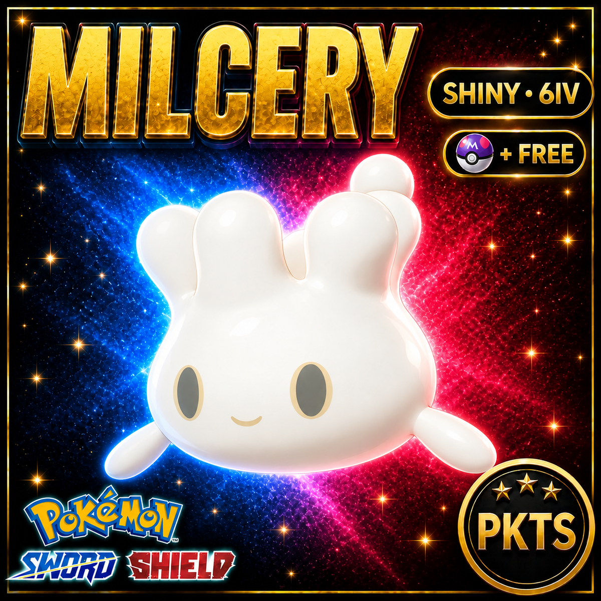 Shiny Milcery Pokémon Sword Shield 6IV PKTS Image 1