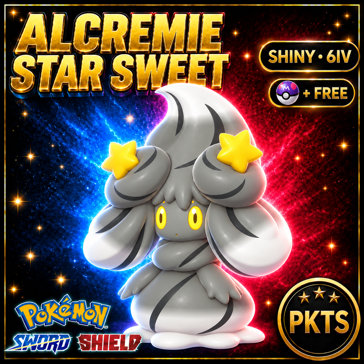 Shiny Alcremie Star Sweet Pokémon Sword Shield 6IV PKTS Image 1