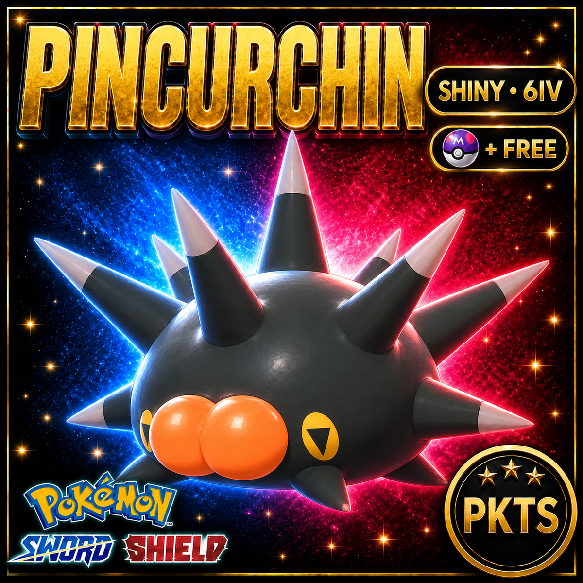 Shiny Pincurchin Pokémon Sword Shield 6IV PKTS Image 1