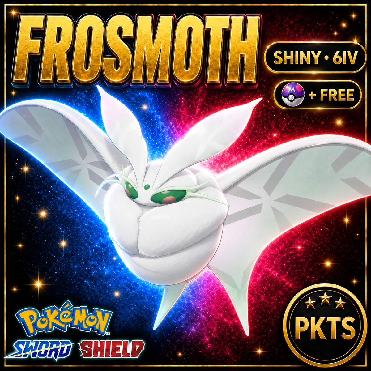 Shiny Frosmoth Pokémon Sword Shield 6IV PKTS Image 1