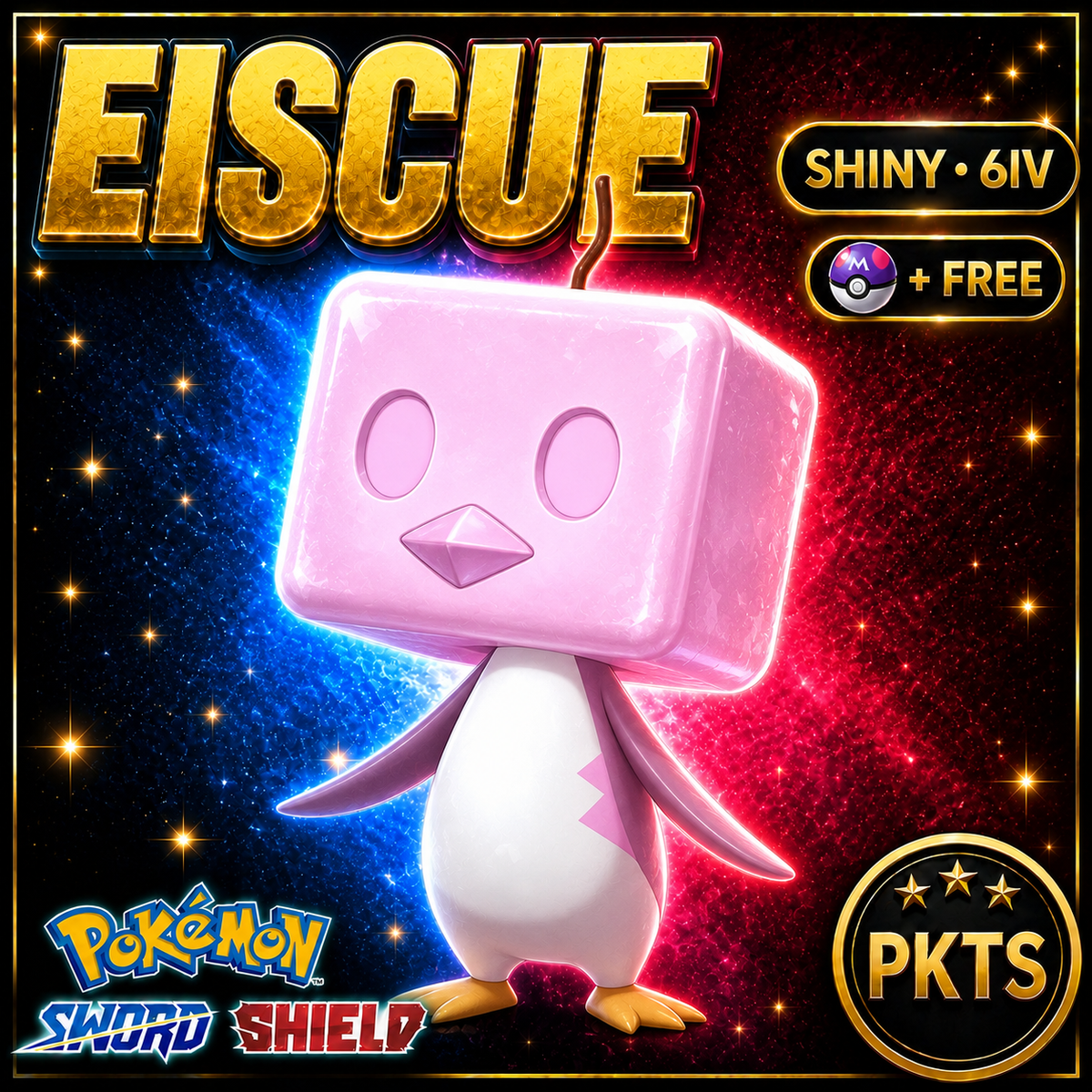 Shiny Eiscue Pokémon Sword Shield 6IV PKTS Image 1