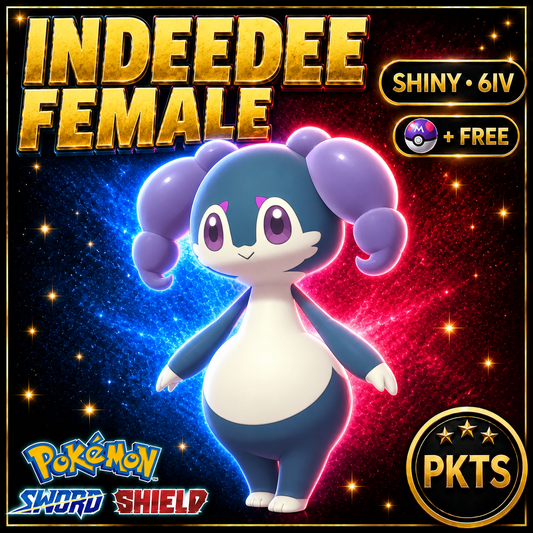 Shiny Indeedee Female Pokémon Sword Shield 6IV PKTS Image 1