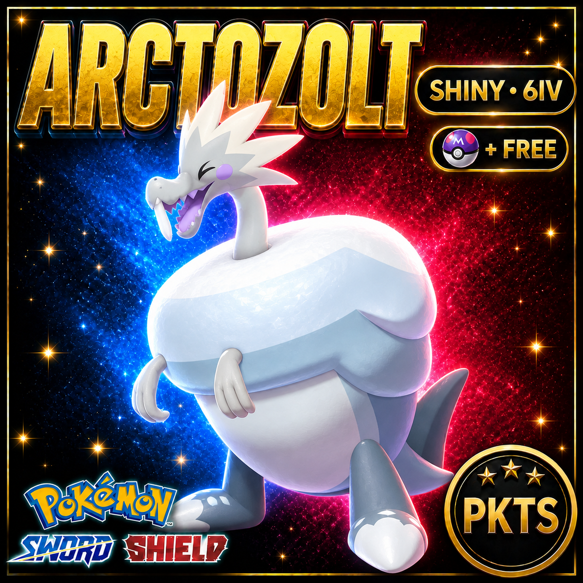 Shiny Arctozolt Pokémon Sword Shield 6IV PKTS Image 1