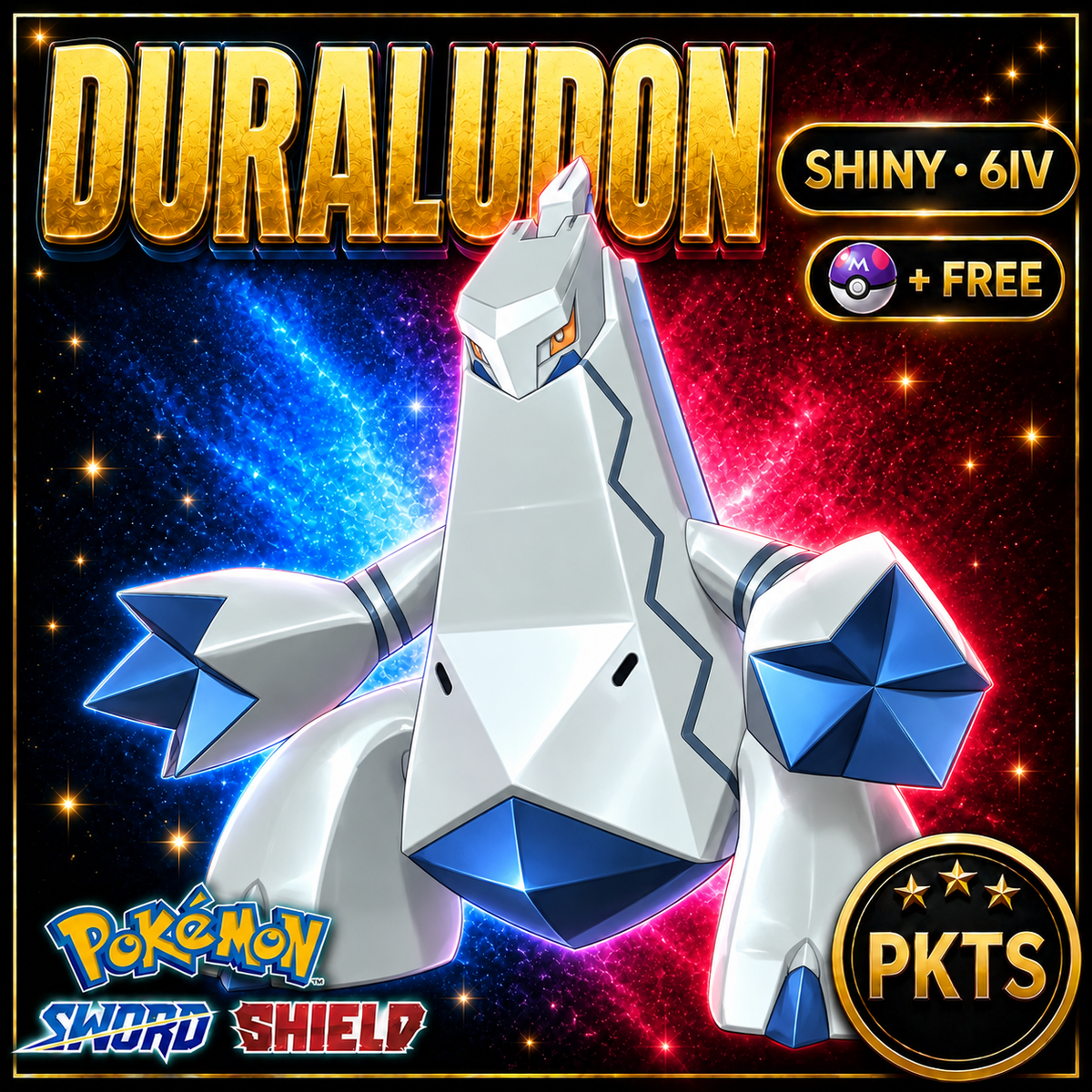 Shiny Duraludon Pokémon Sword Shield 6IV PKTS Image 1