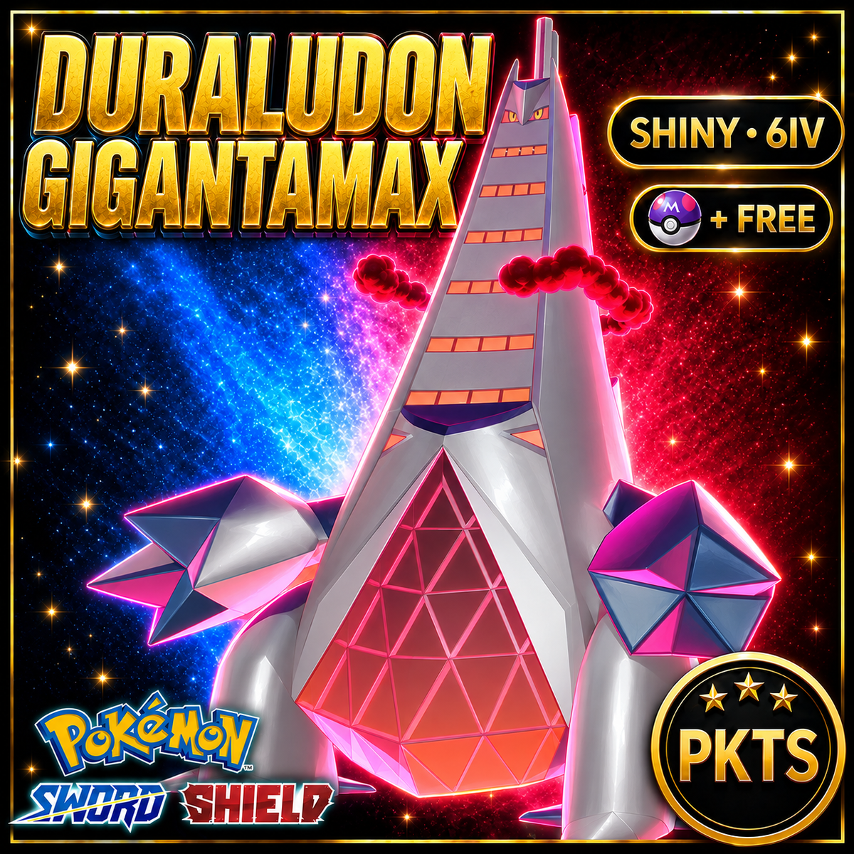 Shiny Duraludon Gigantamax Pokémon Sword Shield 6IV PKTS Image 1