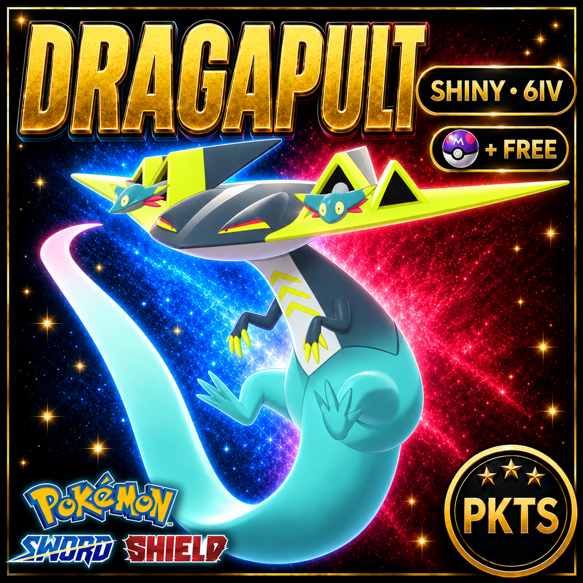 Shiny Dragapult Pokémon Sword Shield 6IV PKTS Image 1