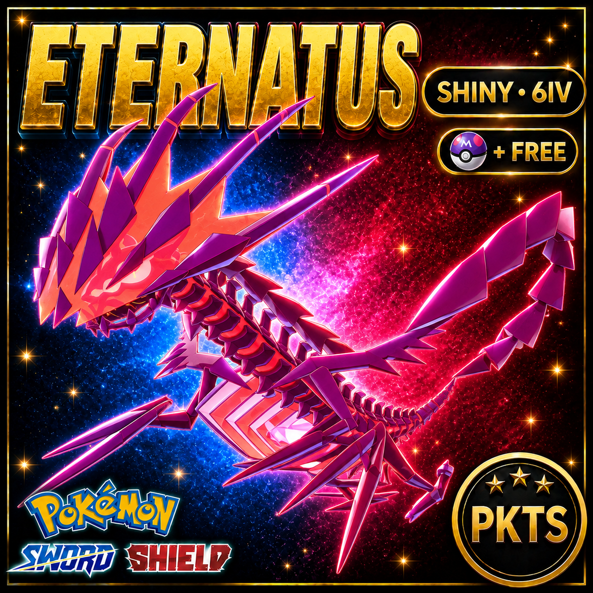 Shiny Eternatus Pokémon Sword Shield 6IV PKTS Image 1