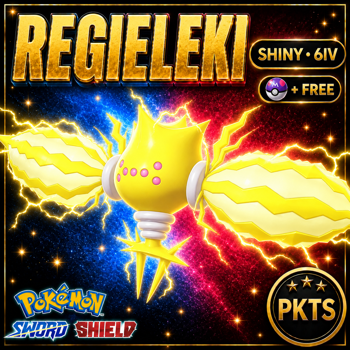 Shiny Regieleki Pokémon Sword Shield 6IV PKTS Image 1