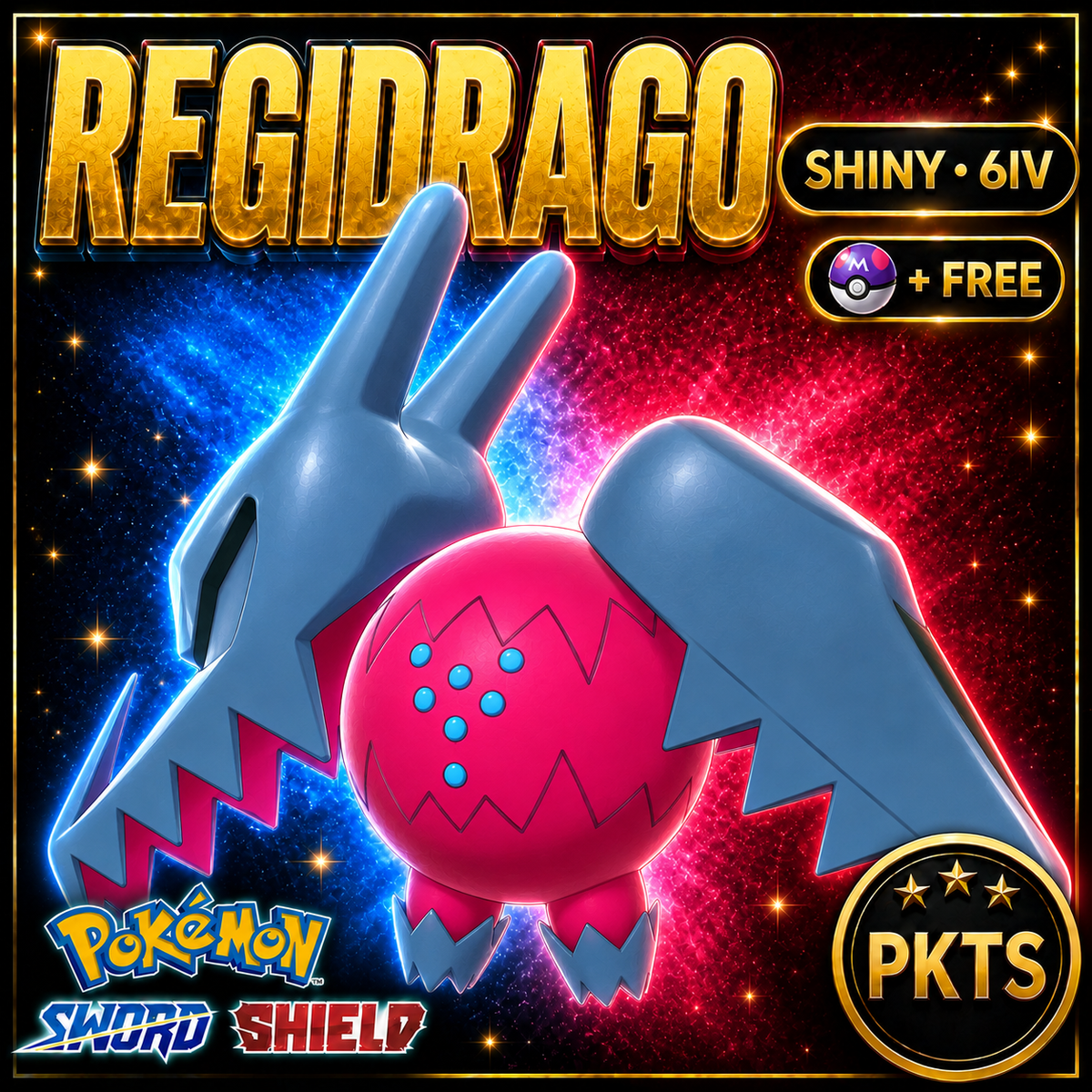 Shiny Regidrago Pokémon Sword Shield 6IV PKTS Image 1
