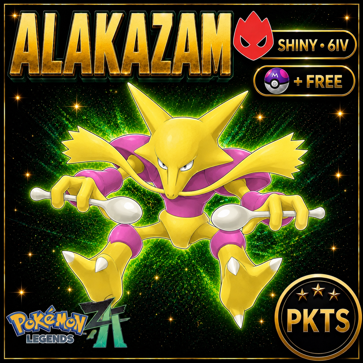 Shiny Alpha Alakazam — Pokémon Legends Z-A — PKTS product image